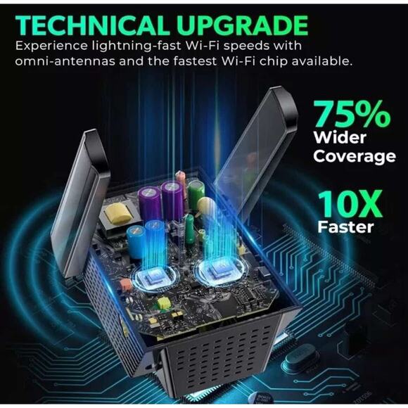 WiFi6 Extender Signal Booster up to 12k+sq.ft and 2400Mbps High-Speed Internet - Picture 10 of 11